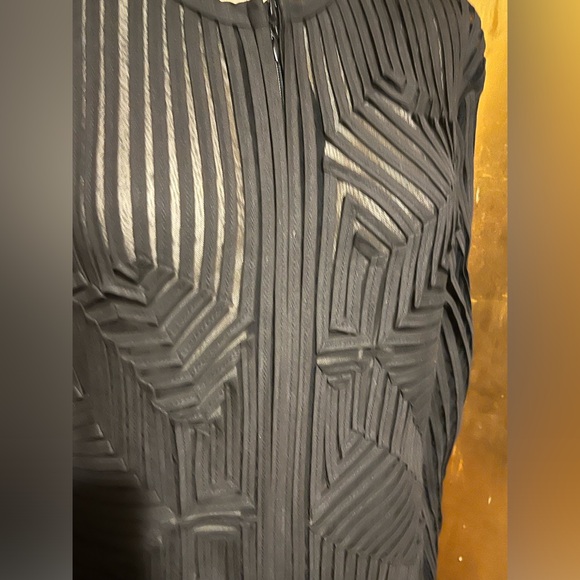 OBSTINEE by IKA Women Black Abstract Cotton Mesh Jacket Vintage 80’s 90’s - Picture 4 of 8